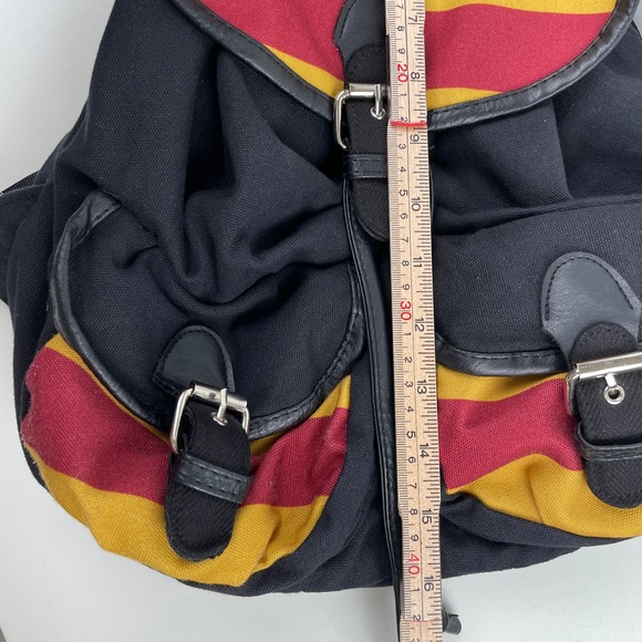Harry Potter Hogwarts Crest Canvas Backpack Rucksack‎ Red Yellow Stripes Black main image 7